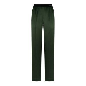 Tom Ford Women Green Stretch Silk Satin Trousers